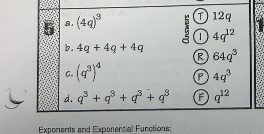 Exponents and Exponential Functions: