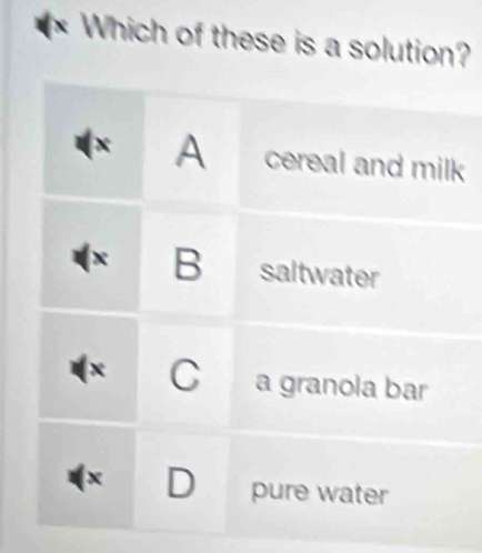 Which of these is a solution?
k