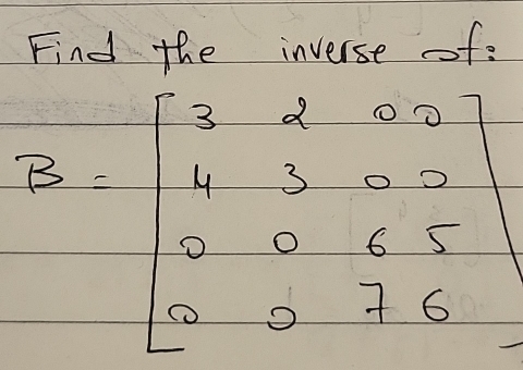 Find the inverse of?