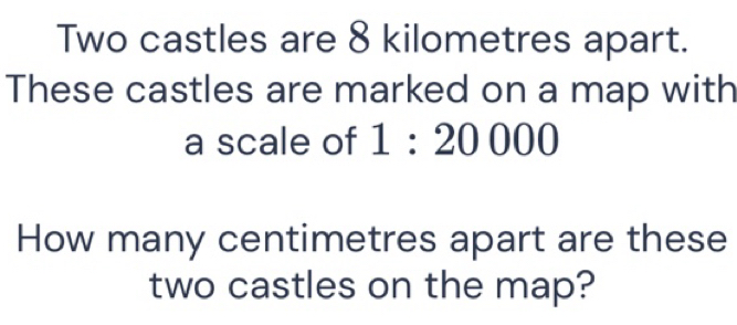 Solved: Two castles are 8 kilometres apart. These castles are marked on ...