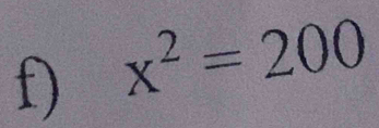 x^2=200