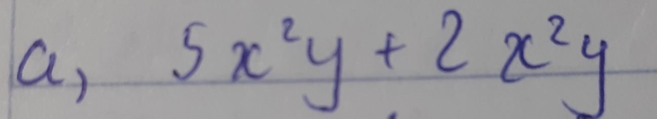 a,
5x^2y+2x^2y