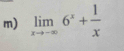 limlimits _xto -∈fty 6^x+ 1/x 