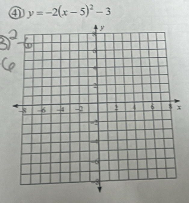 ④ y=-2(x-5)^2-3
x