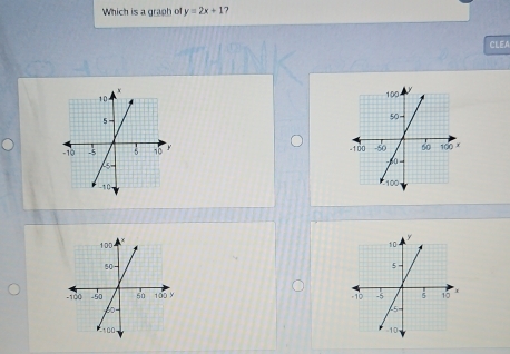 Which is a graph of y=2x+1 7 
CLEA