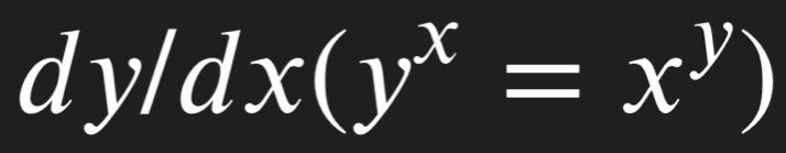 dy/dx(y^x=x^y)