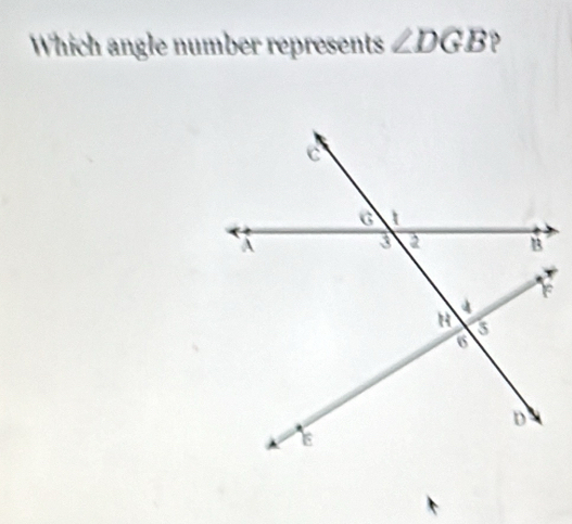 Which angle number represents ∠ DGB