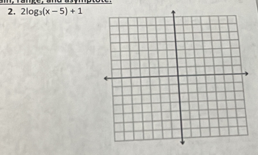 nge, and a. 
2. 2log _3(x-5)+1