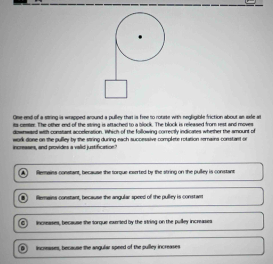 Solved: One end of a string is wrapped around a pulley that is free to ...