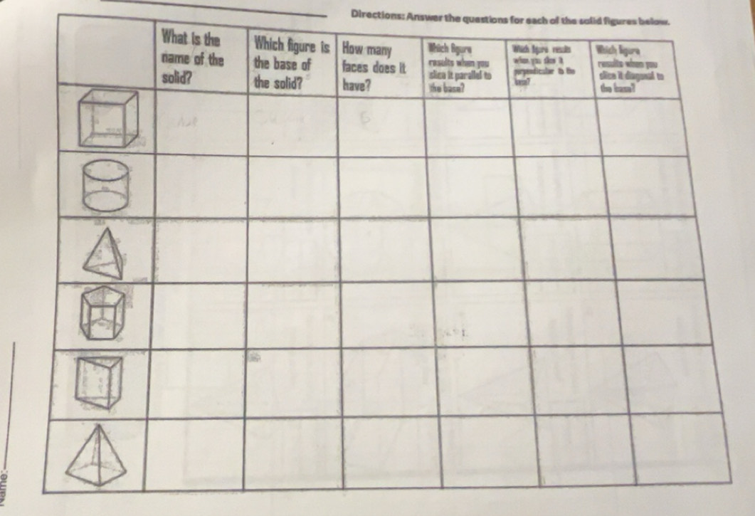 Gelöst:Directions: Answer the questions for each of the solid figures ...