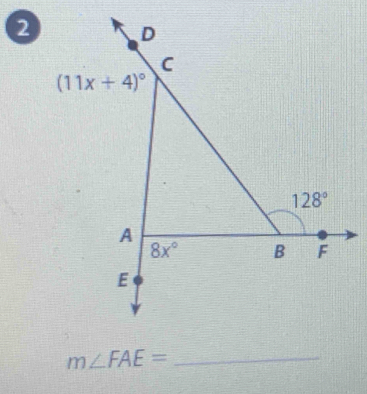 m∠ FAE= _