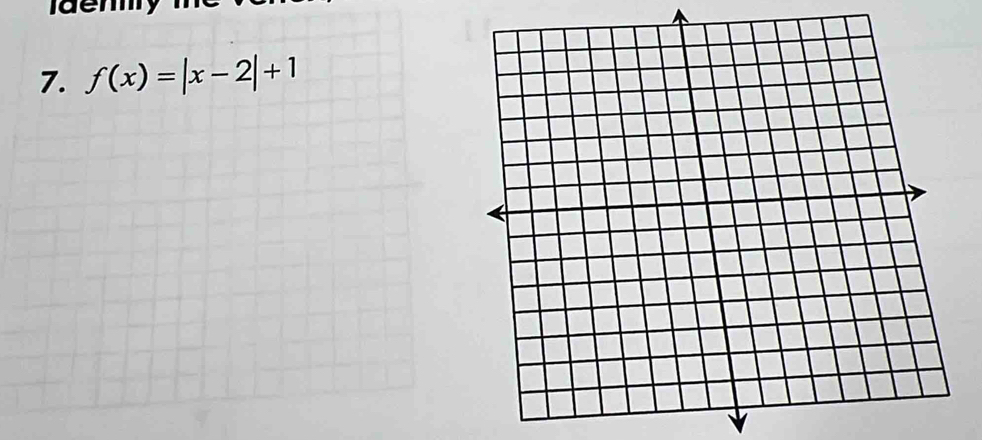 Solved: a e nry 7. f(x)=|x-2|+1 [Math]