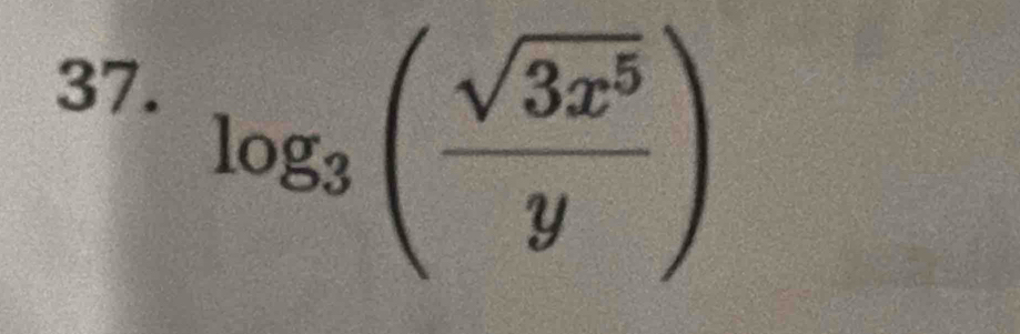 log _3( sqrt(3x^5)/y )