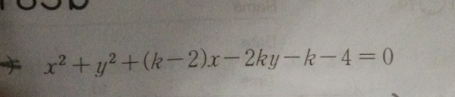 x^2+y^2+(k-2)x-2ky-k-4=0