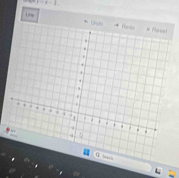 Graph y=x-3. 
Line 
Undo