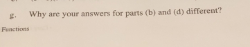 Why are your answers for parts (b) and (d) different? 
Functions