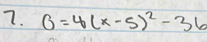 0=4(x-5)^2-36