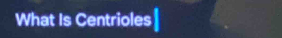 What Is Centrioles