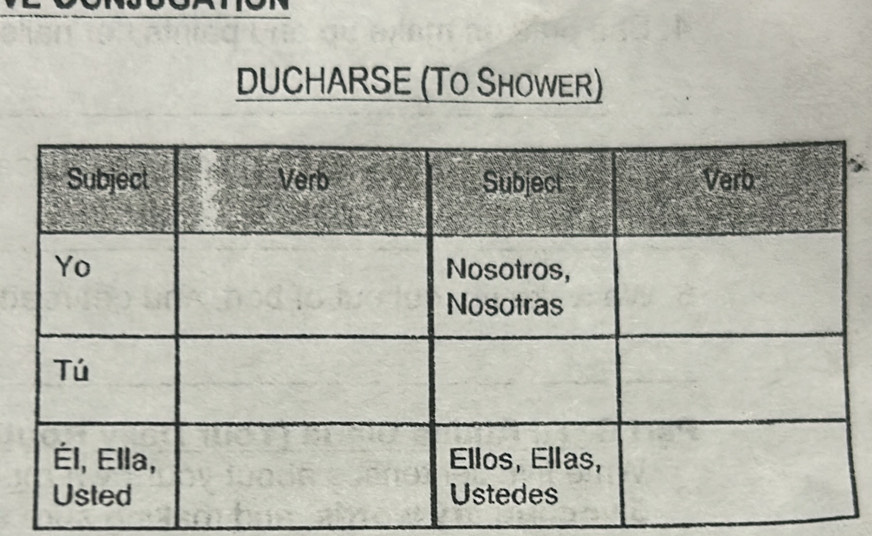 DUCHARSE (TO SHOWER)