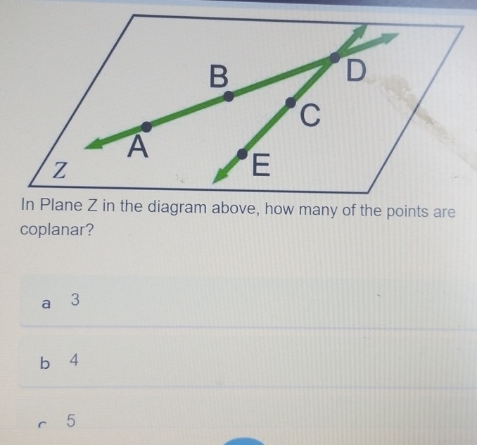 coplanar?
a 3
b 4
_ 5