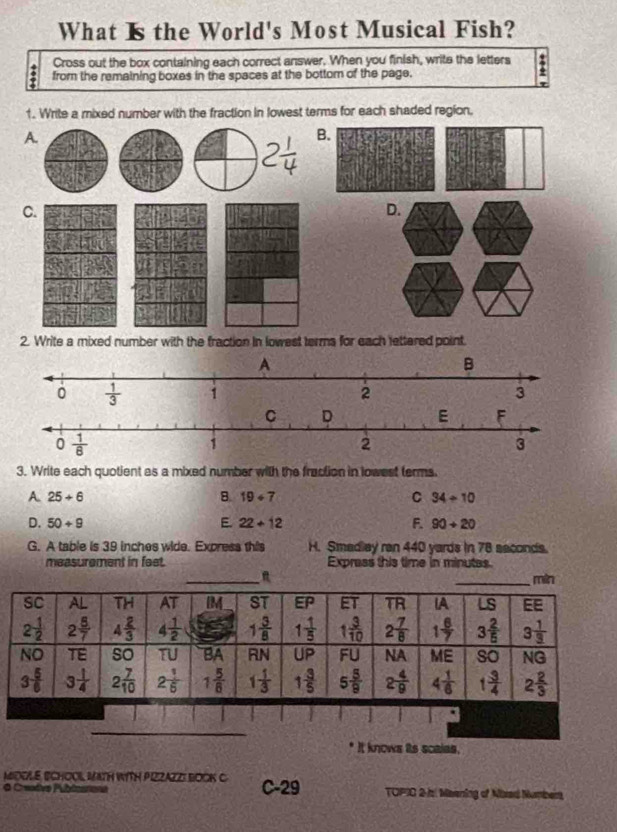 Solved: What Is the World's Most Musical Fish? Cross out the box