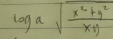 log asqrt(frac x^2+y^2)xy