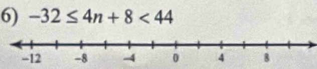 -32≤ 4n+8<44</tex>