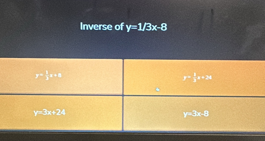 Inverse of y=1/3x-8