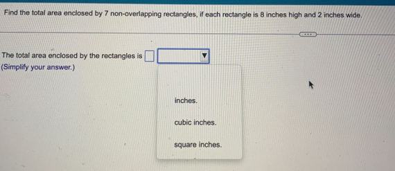 Solved: Find the total area enclosed by 7 non-overlapping rectangles ...