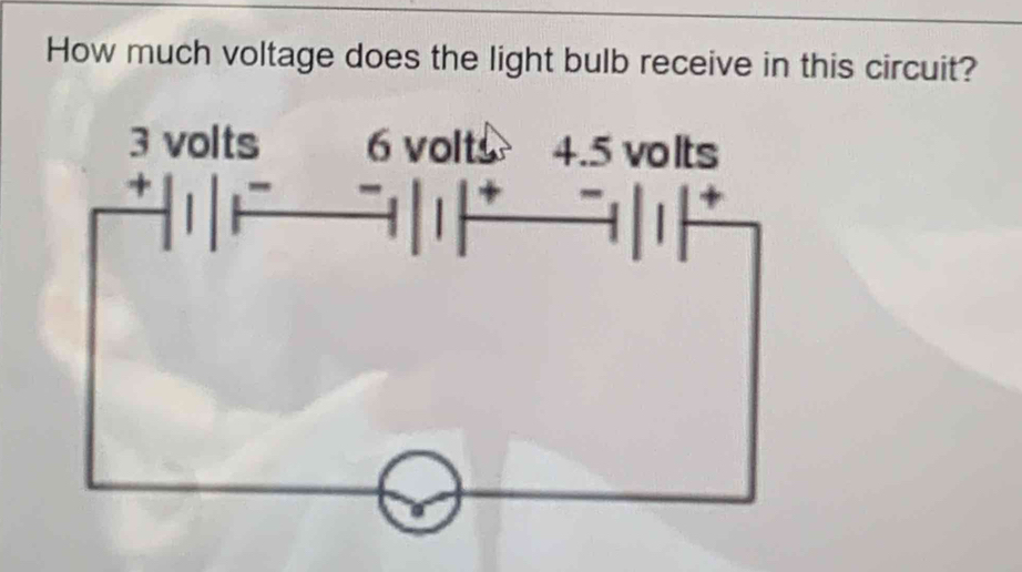 Selesai:How much voltage does the light bulb receive in this circuit?