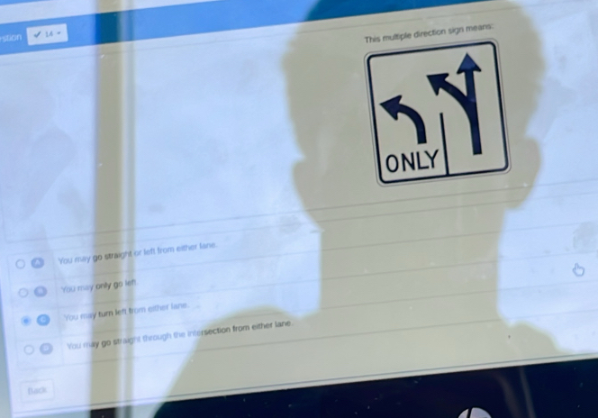 Solved: This multiple direction sign means: stion 14 = 5 ONLY You may ...