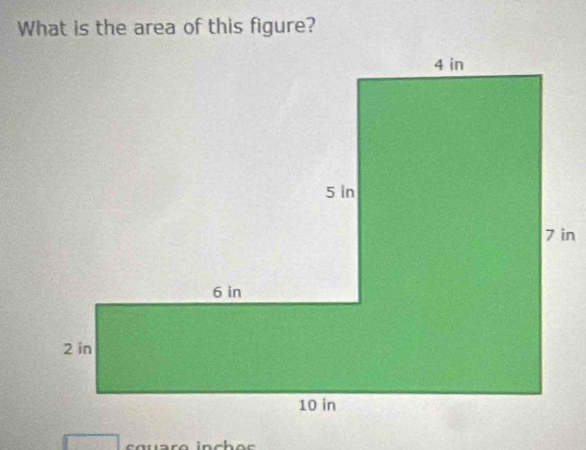 What is the area of this figure? 
näre iches