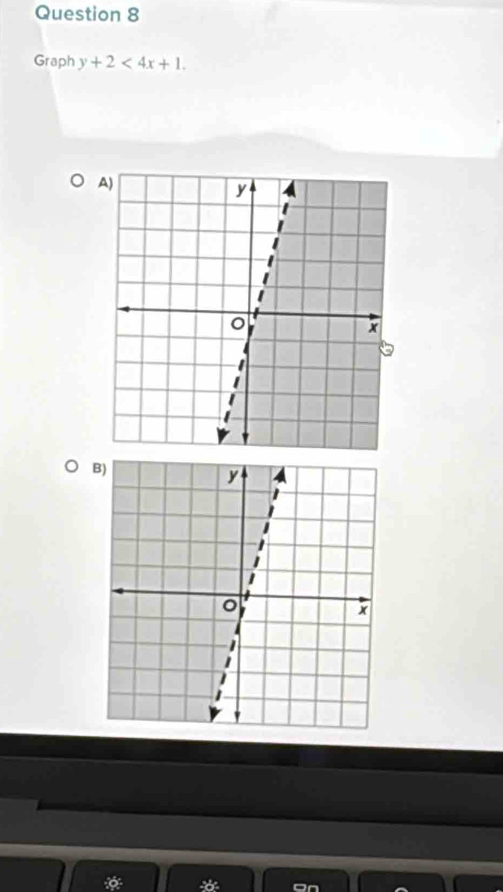 Graph y+2<4x+1. 
6