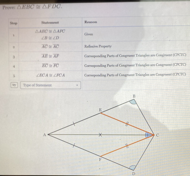 Prove: △ EBC≌ △ FDC.
)
)
D