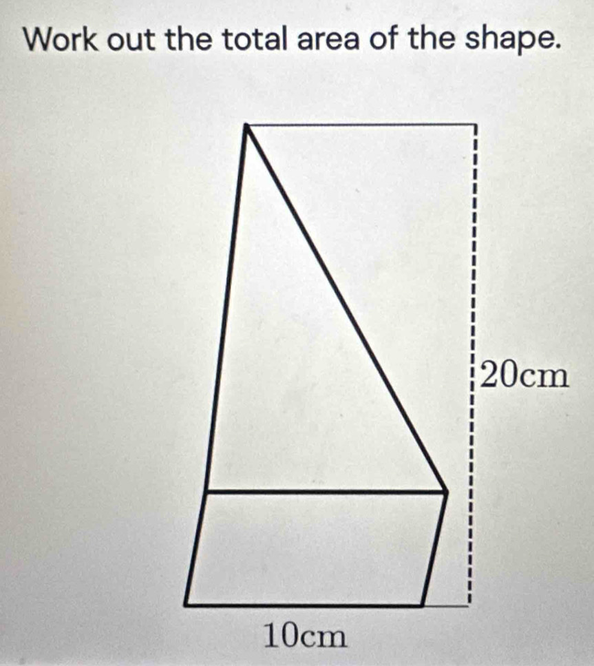 Work out the total area of the shape.