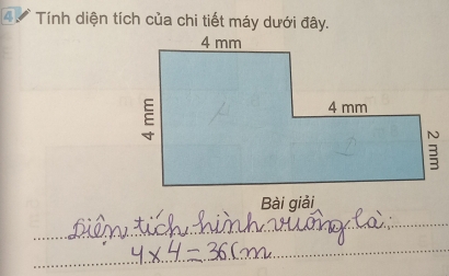 Tính diện tích của chi tiết máy dưới đây.