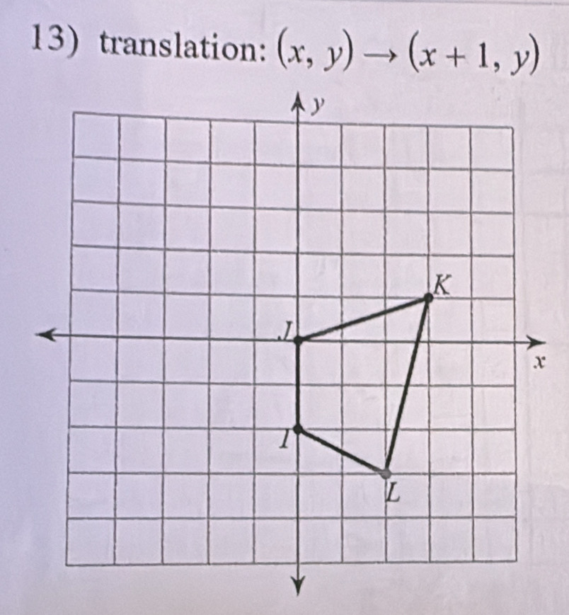 translation: (x,y)to (x+1,y)