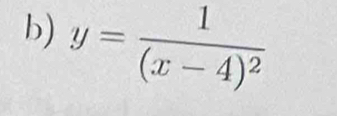 y=frac 1(x-4)^2