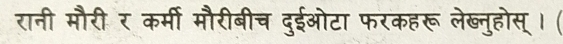 रानी मौरी र कर्मी मौरीबीच दुईओटा फरकहरू लेख्नुहोस् । (