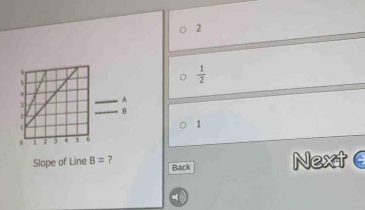 2
 1/2 
1
Slope of Line B= ? Next6
Back