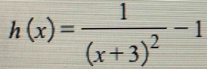 h(x)=frac 1(x+3)^2-1