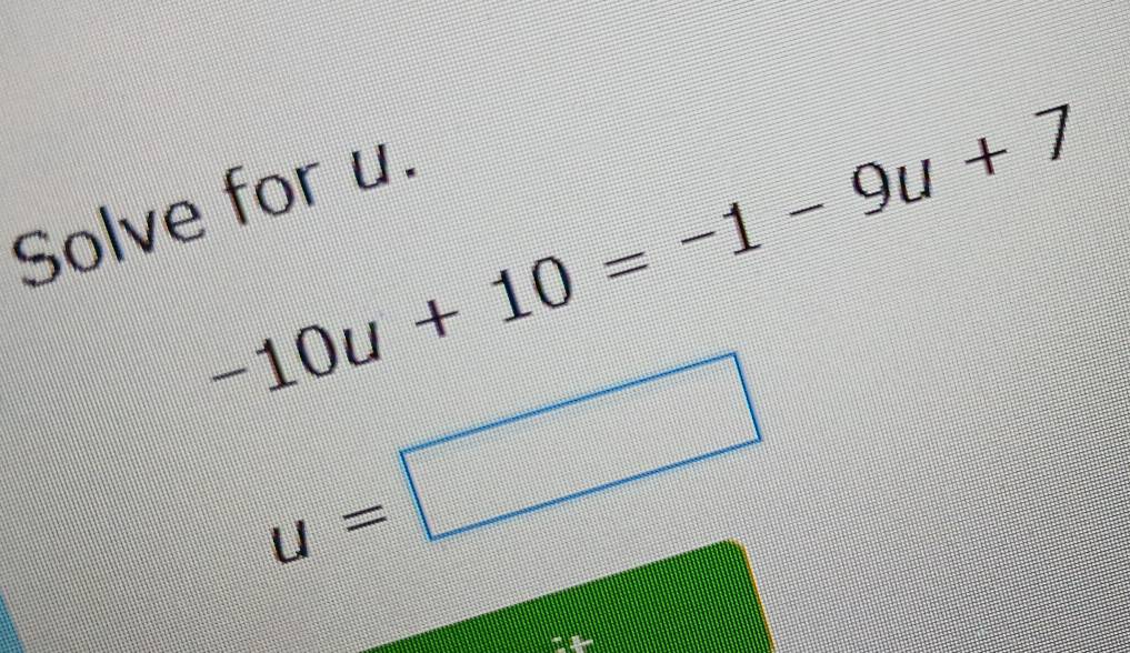 -10u+10=-1-9u+7
Solve for u.
u=□