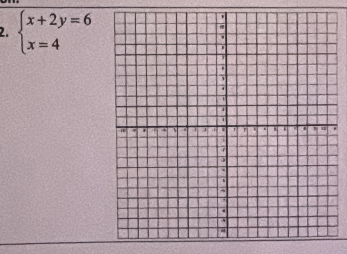 beginarrayl x+2y=6 x=4endarray.
,