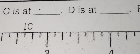 C is at _. D is at _. F 
↓C 
2