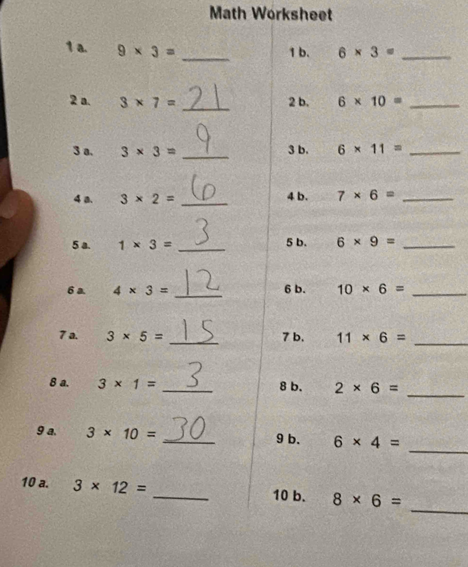 Math Worksheet
1