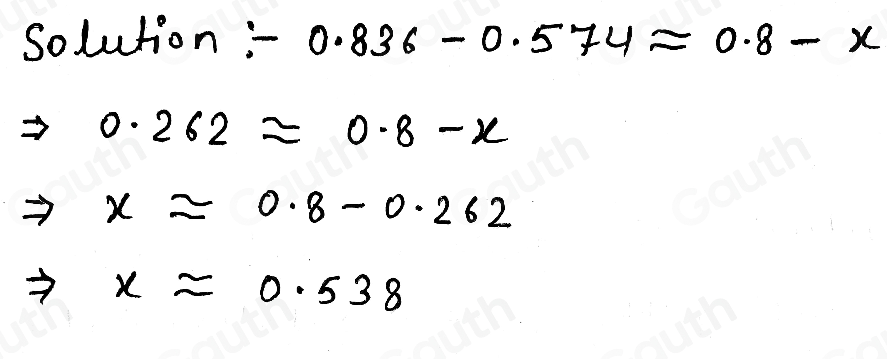 Solved: Work out the missing value in this estimation. 0.836-0 ...