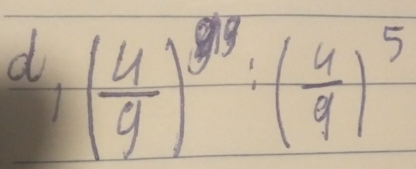 ( 4/9 )^98:( 4/9 )^5
X