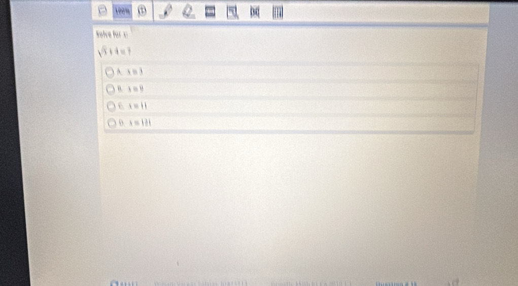 100 %
Solve for 
V
x=3
xequiv 8
x=11
x=121