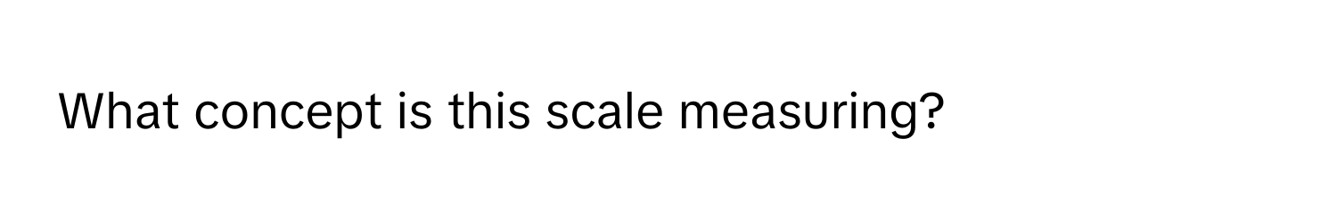 What concept is this scale measuring?