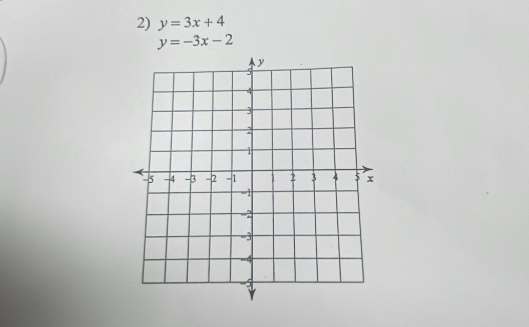 y=3x+4
y=-3x-2